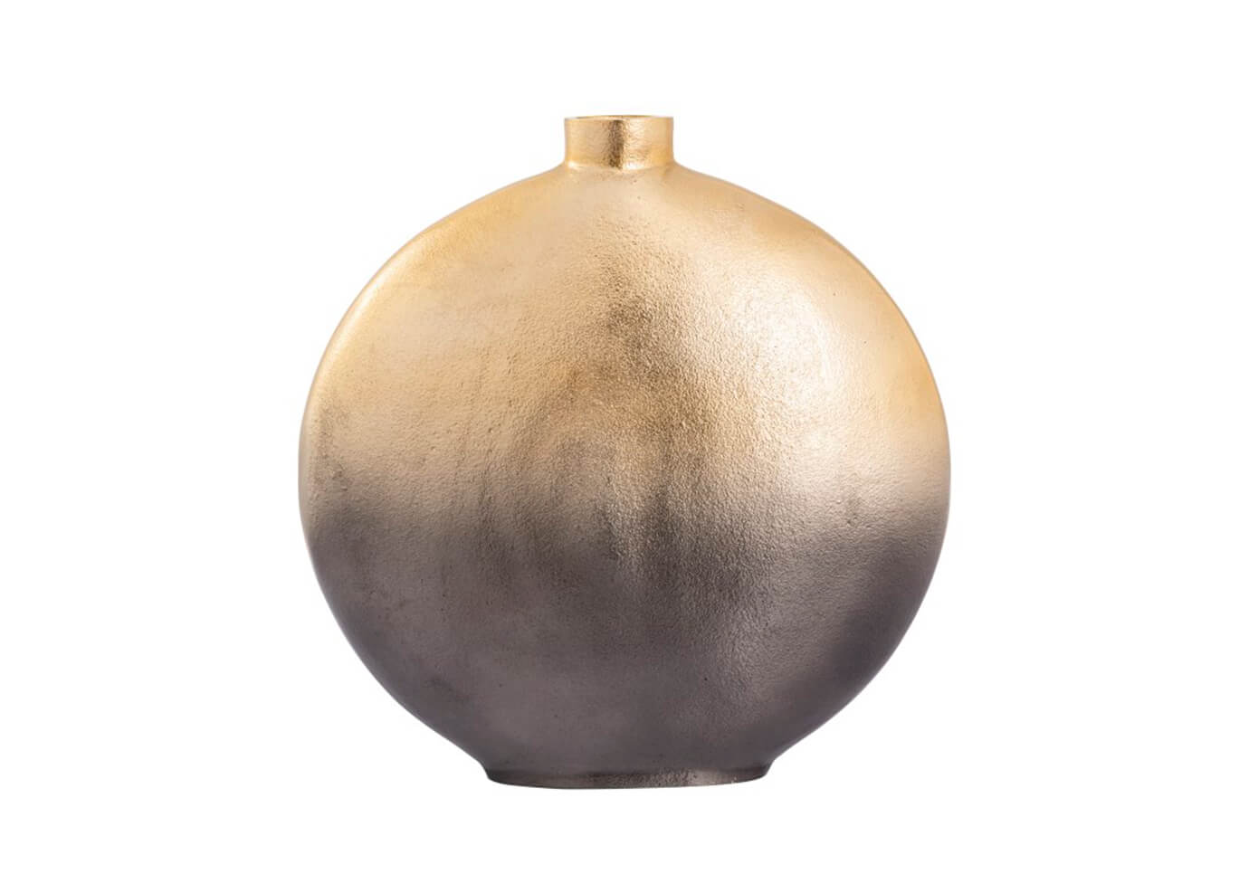 Florero Metal Redondeado Dorado Boca Chica