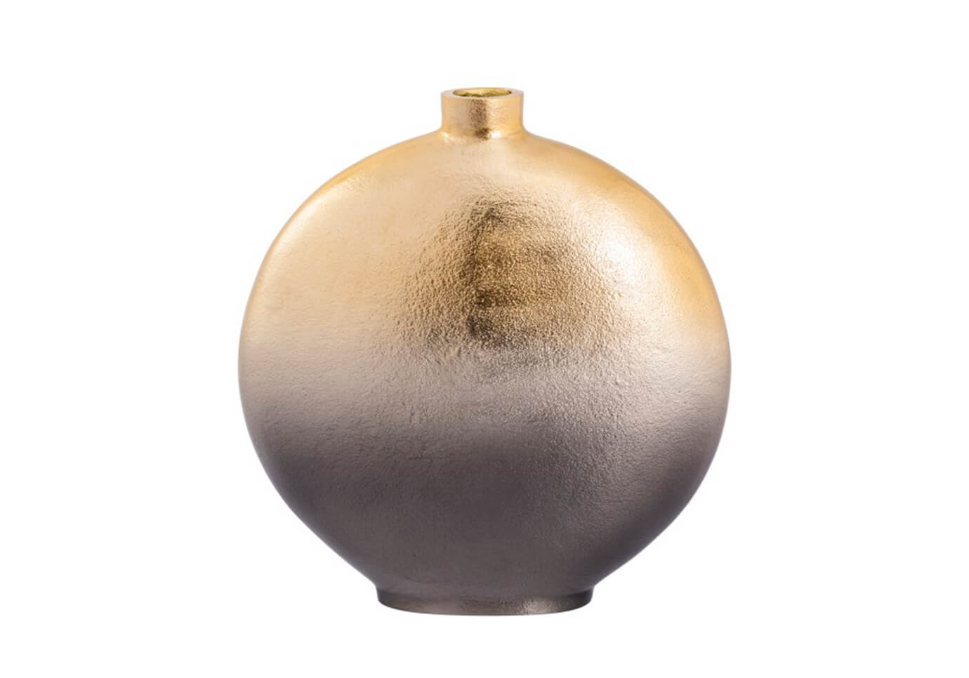 Florero Metal Redondeado Dorado Boca Chica