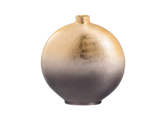 Florero Metal Redondeado Dorado Boca Chica