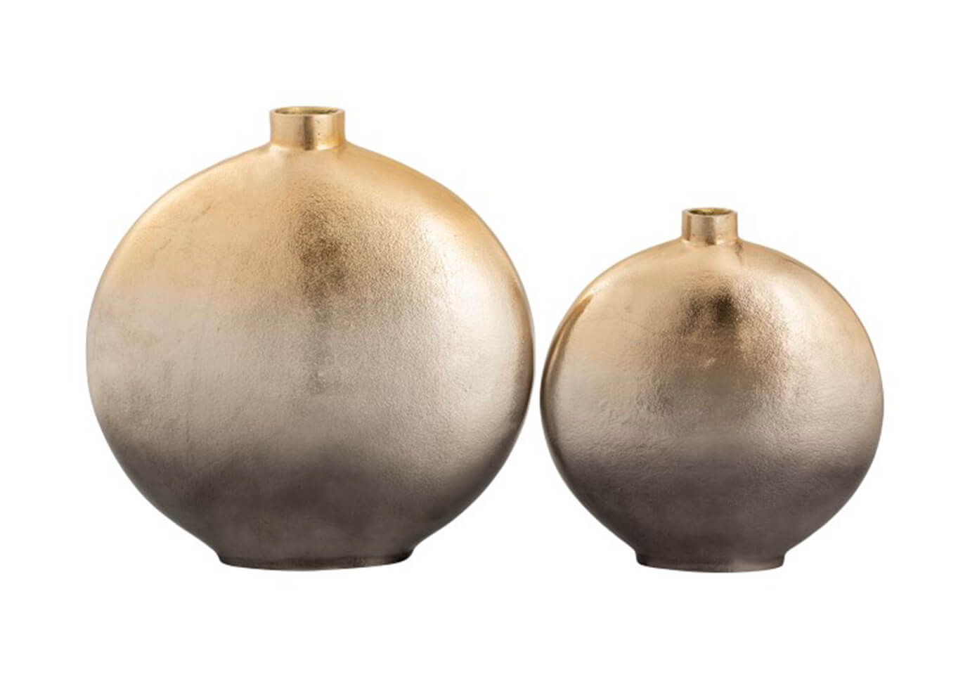 Florero Metal Redondeado Dorado Boca Chica