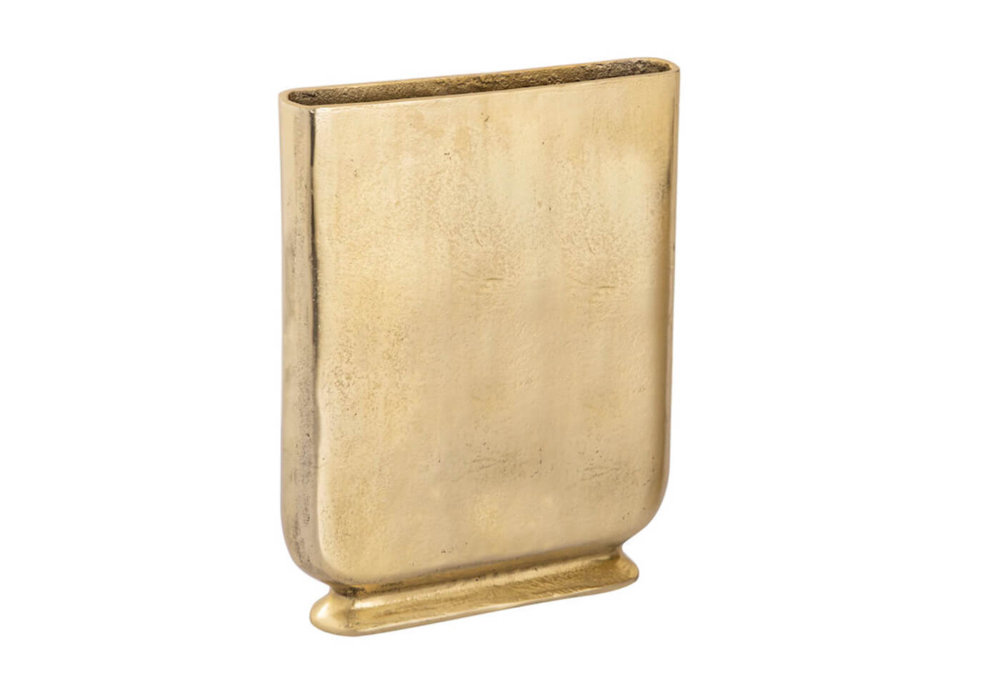 Florero Aluminio Dorado Copa Plana Grande