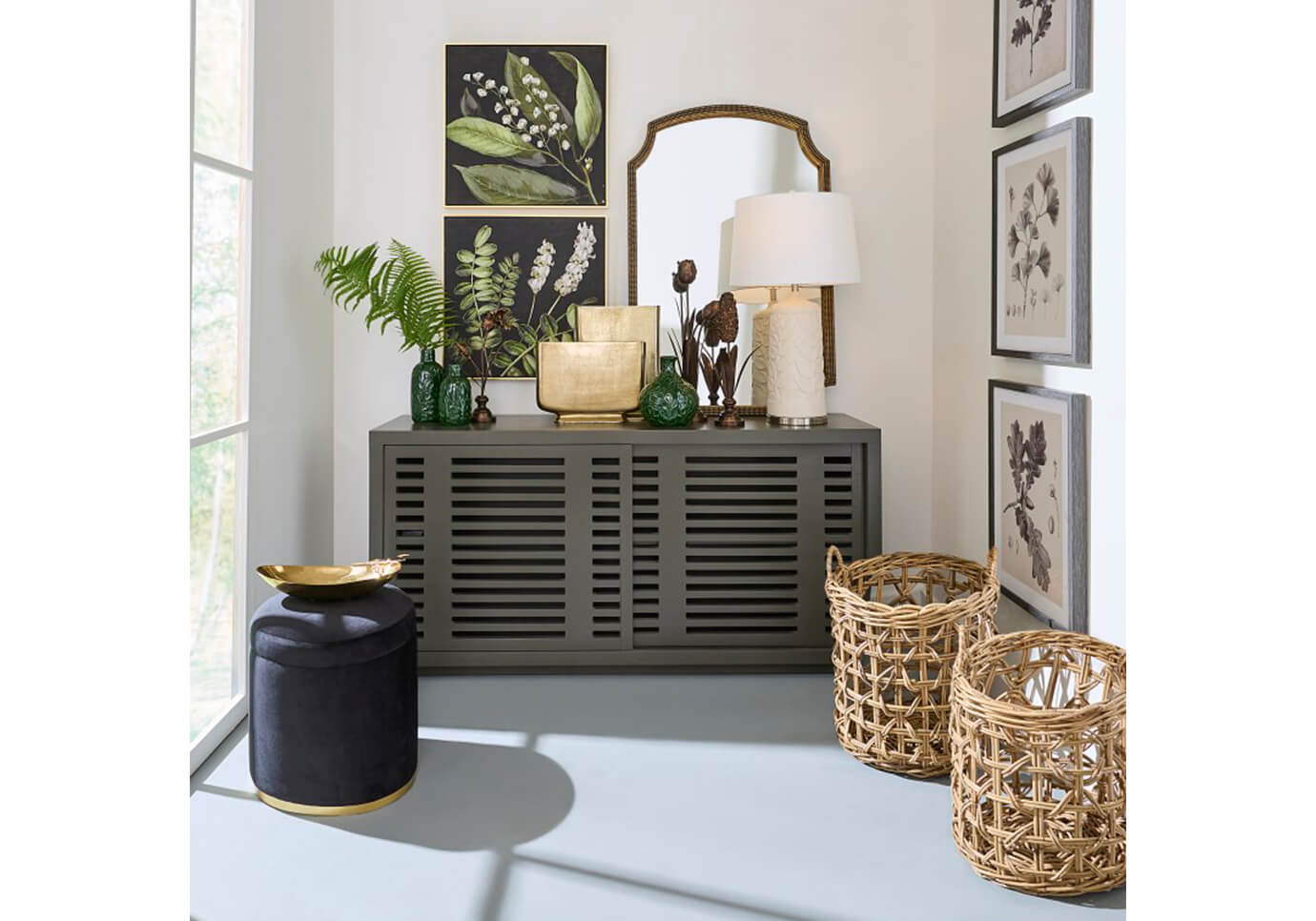 Florero Aluminio Dorado Copa Plana Grande