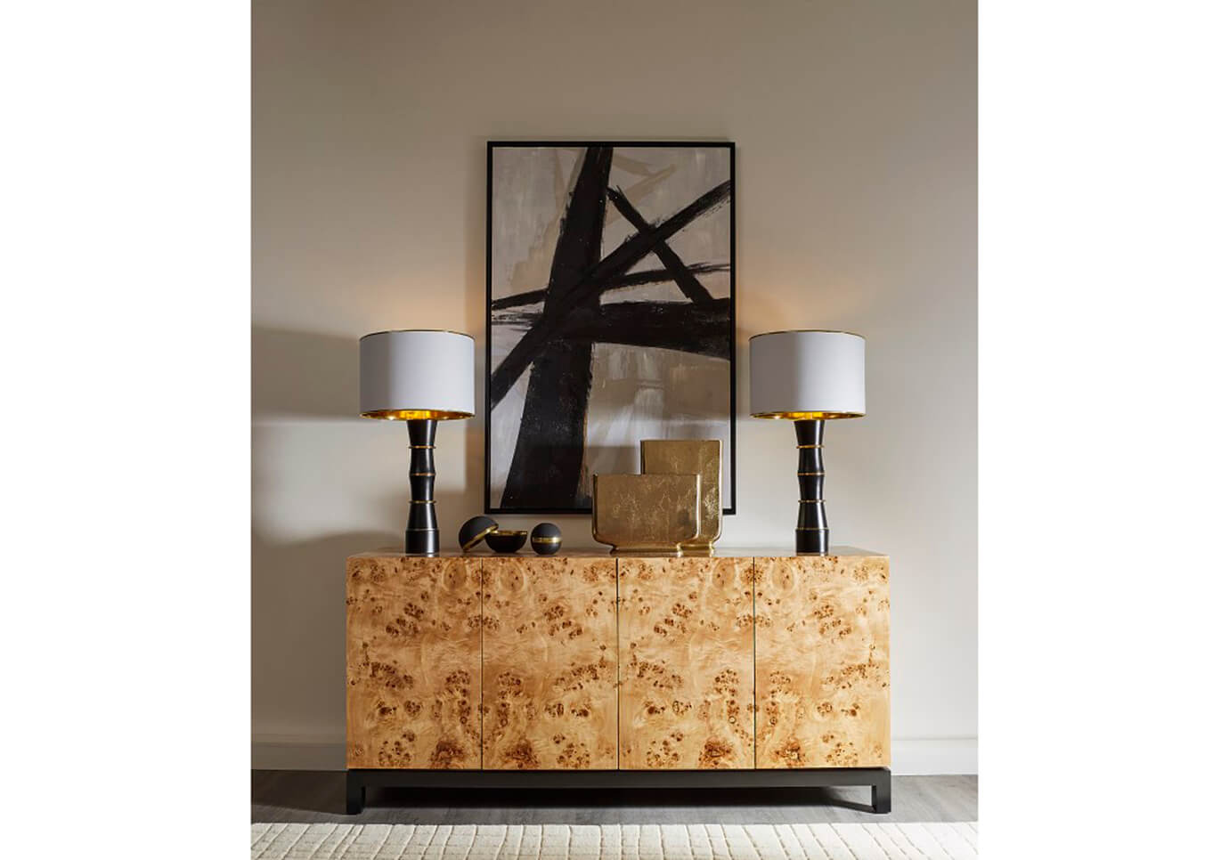 Florero Aluminio Dorado Copa Plana Grande