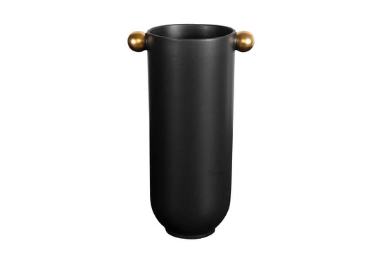 Florero Cerámica Negro Art Deco Alto