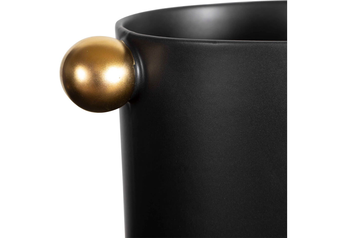 Florero Cerámica Negro Art Deco Alto