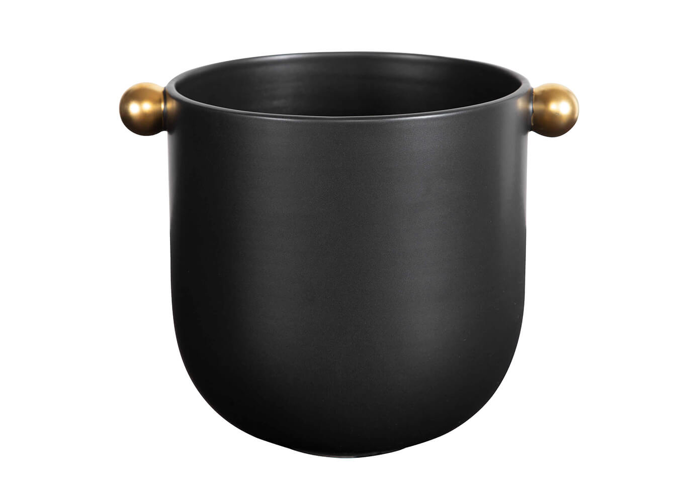 Florero Cerámica Negro Art Deco Ancho