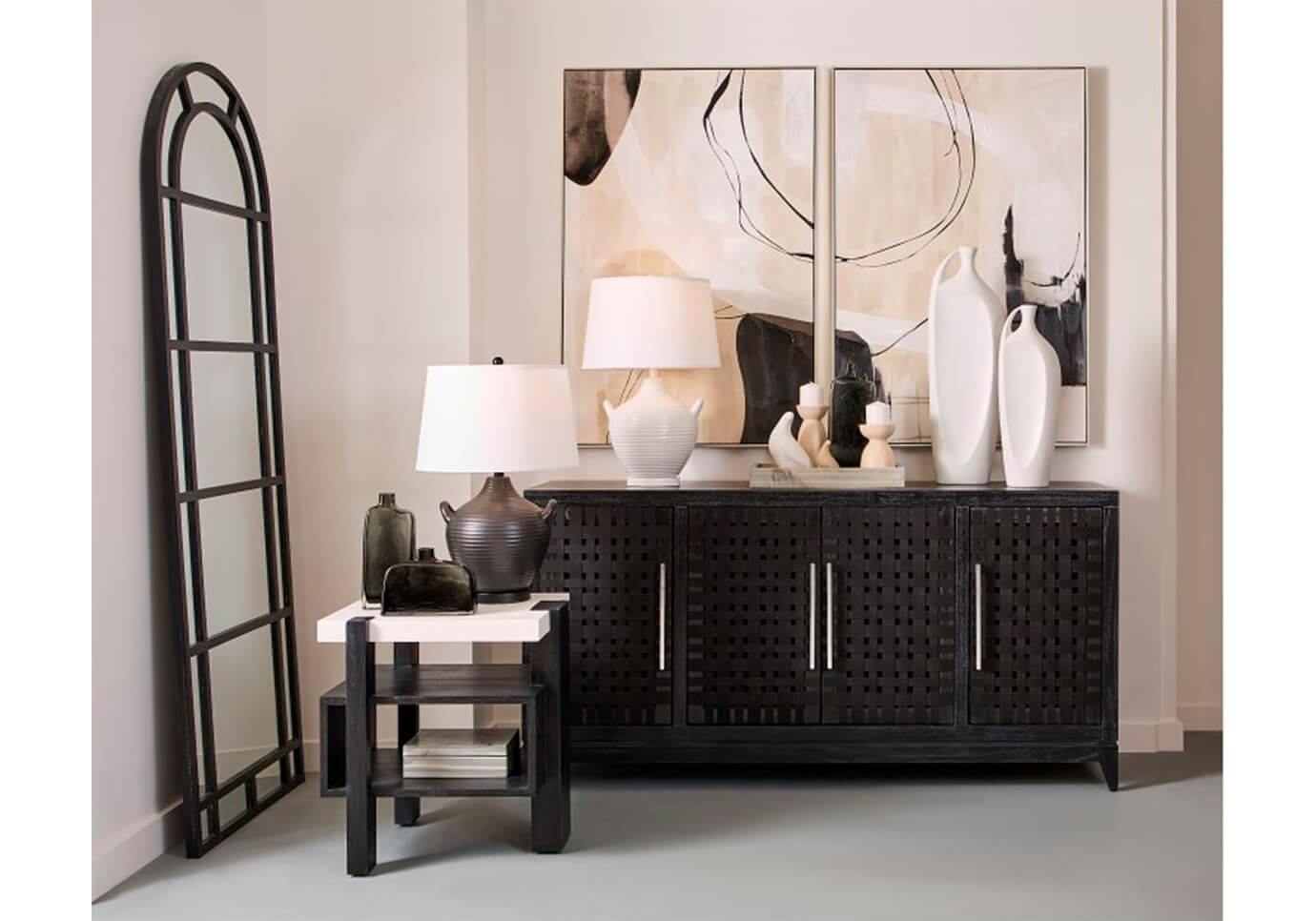 Florero de Cerámica Blanco Botella