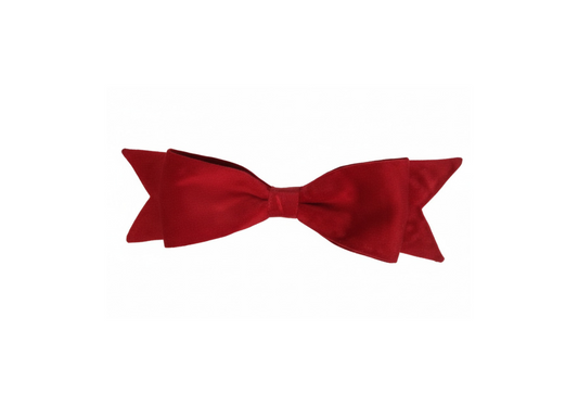 Moño Corto de Terciopelo Rojo