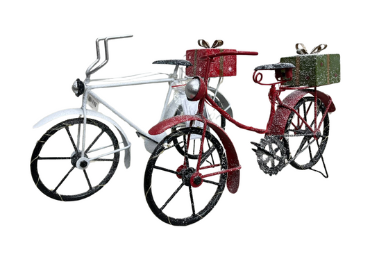 Bicicleta Retro Iluminada con Regalos – Rojo y Blanco - Simone