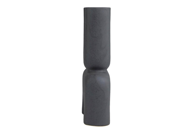Florero de Cerámica Negro Grapa Doble