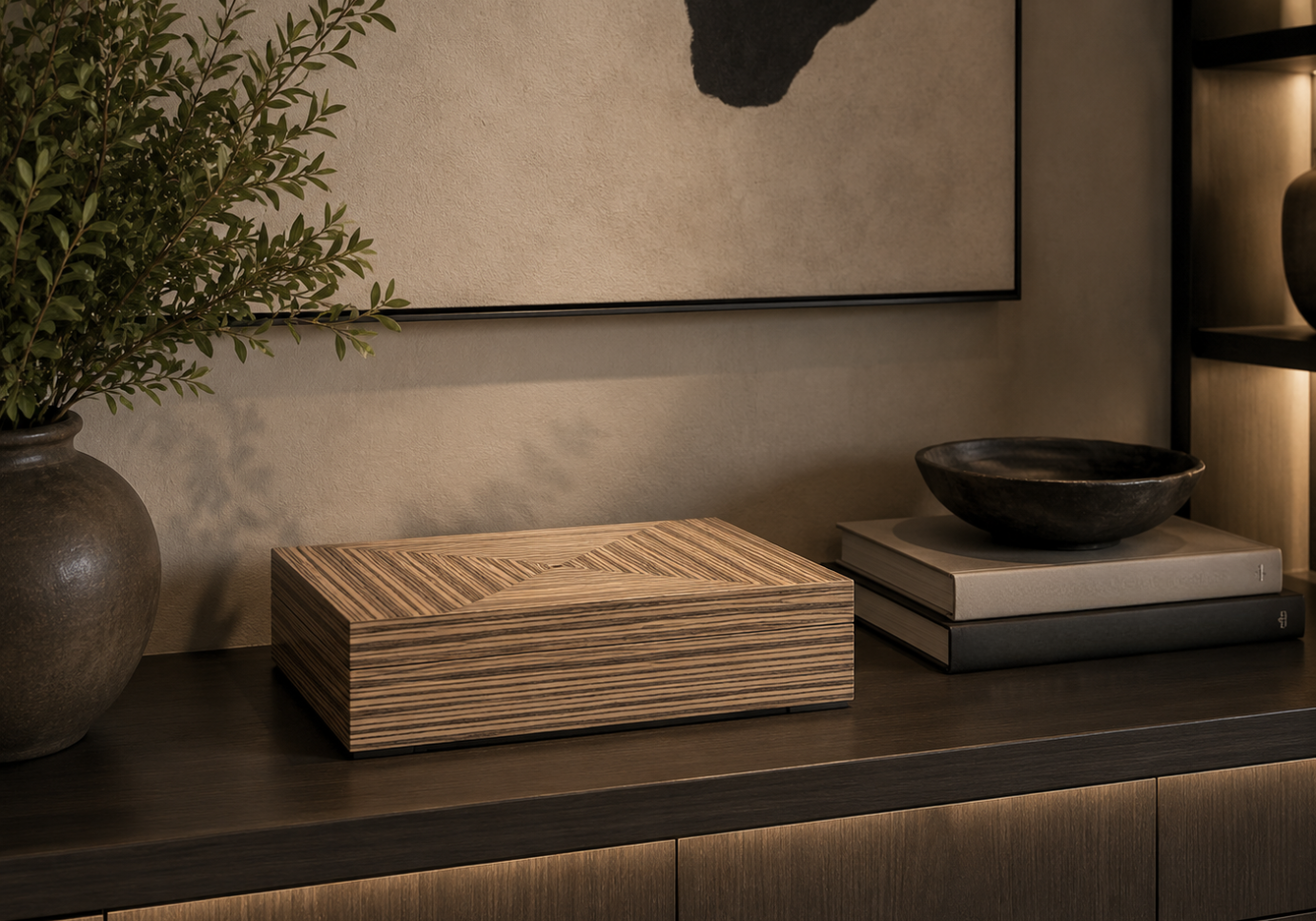 Caja Rectangular Geométrica Gris