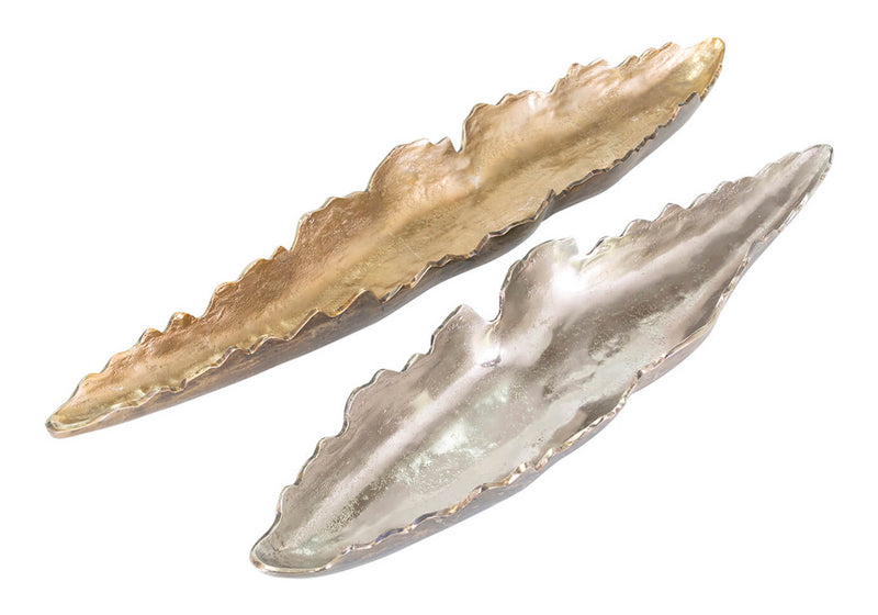 Hoja Alargada de Aluminio Dorado Borde Irregular