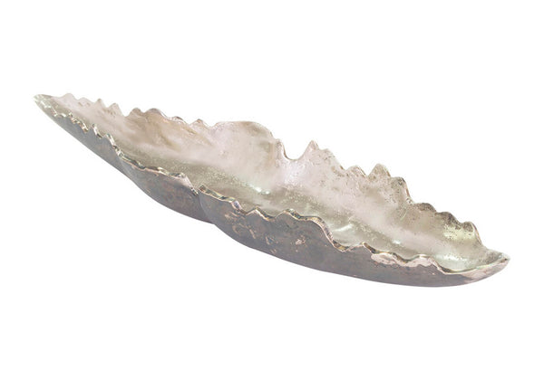 Hoja Alargada de Aluminio Plata Borde Irregular