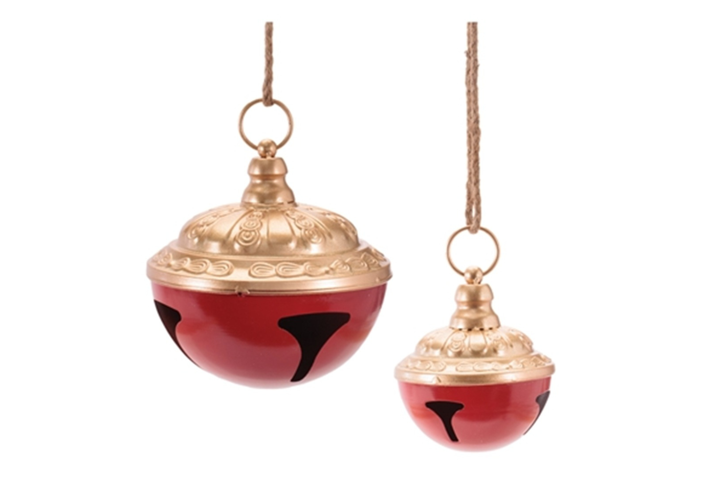 Esfera Cascabel de Metal Rojo/Dorado