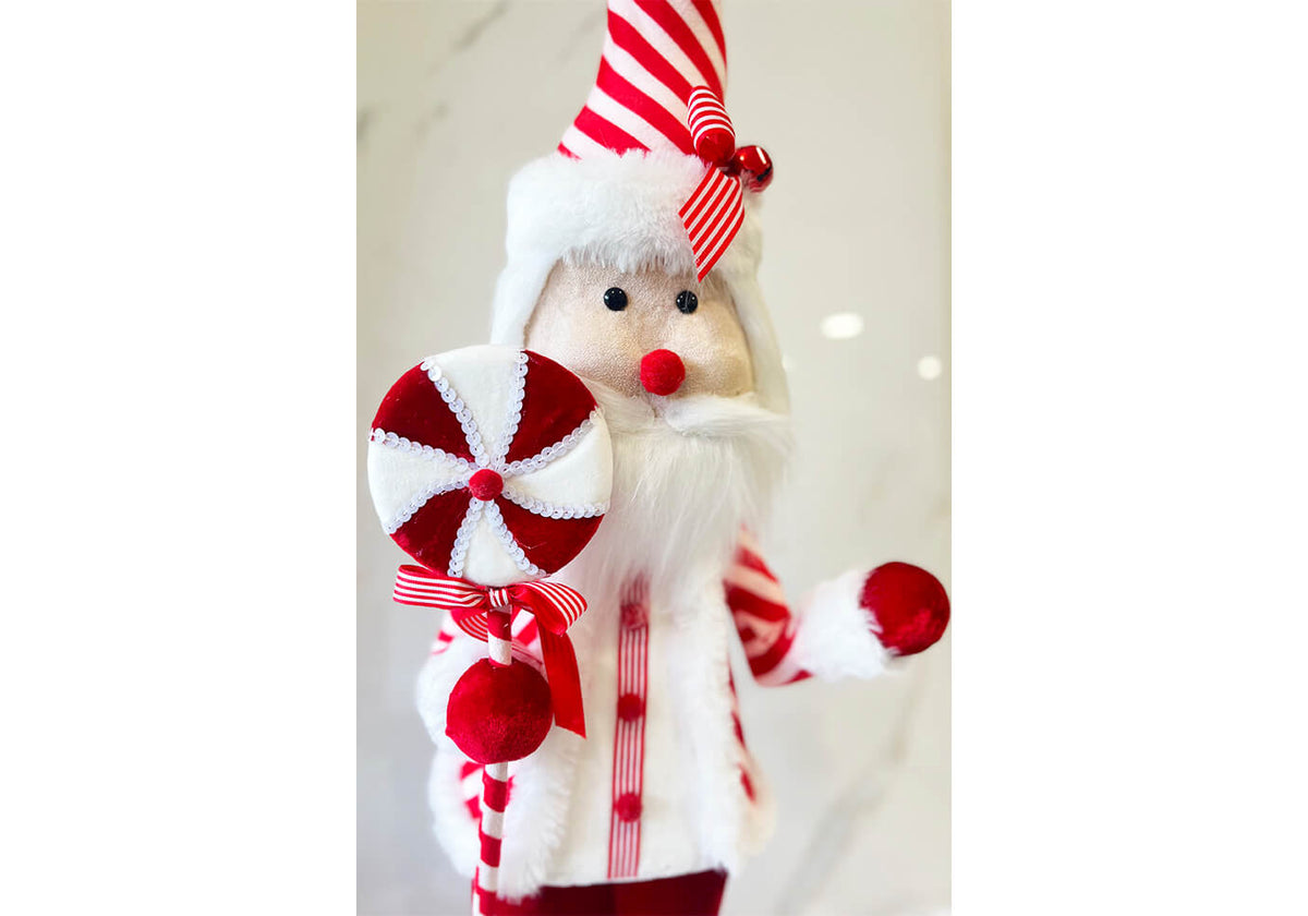 Santa Decorativo Tela con Bastón Caramelo 96 cm - Simone