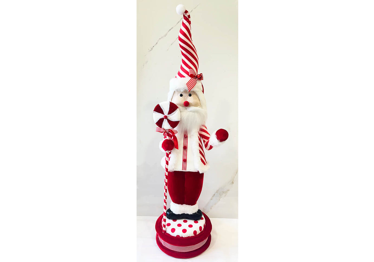 Santa Decorativo Tela con Bastón Caramelo 96 cm - Simone