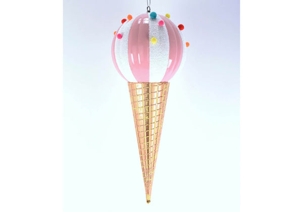 Cono Helado Blanco y Rosa Pastel 66 cm