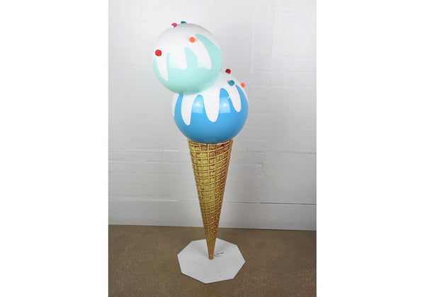 Cono Helado Doble con Base Azul y Verde 107 cm
