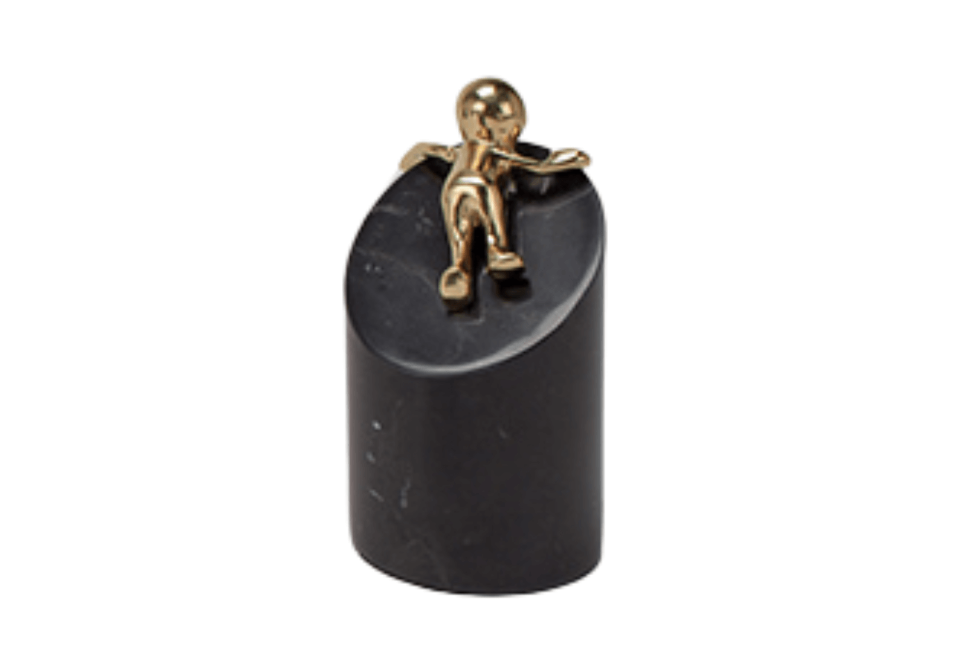 Figura de Latón Color Dorado en Base de Mármol Negro