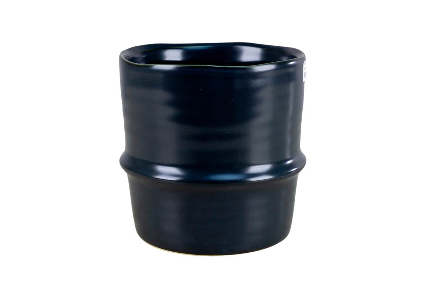 Maceta Cerámica Negro Linea Resaltada