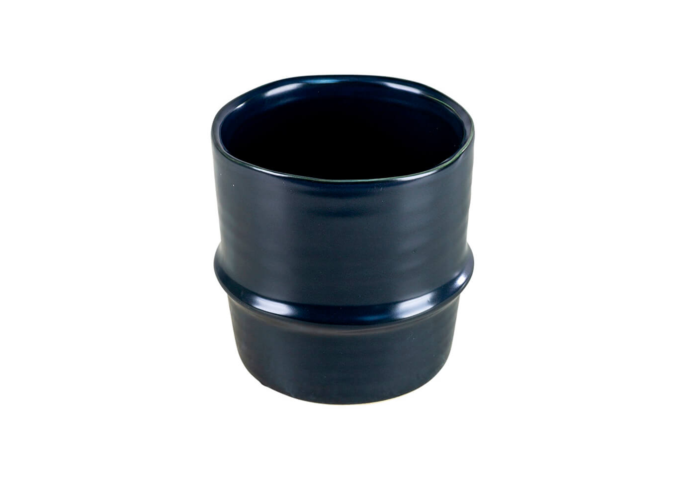 Maceta Cerámica Negro Linea Resaltada