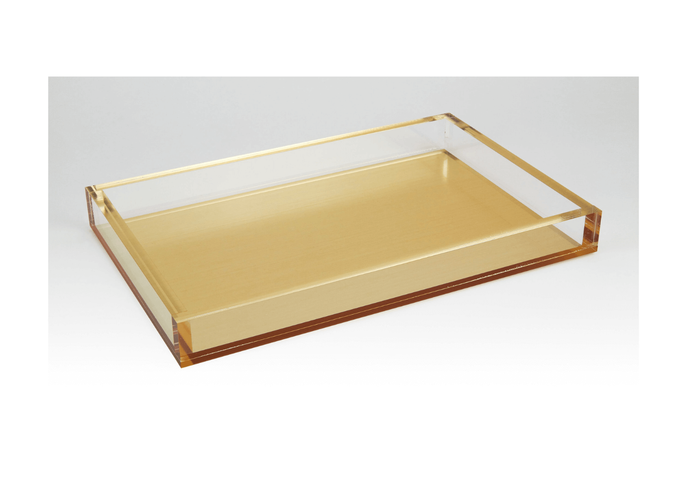 Charola de Acrílico Transparente con Fondo Dorado