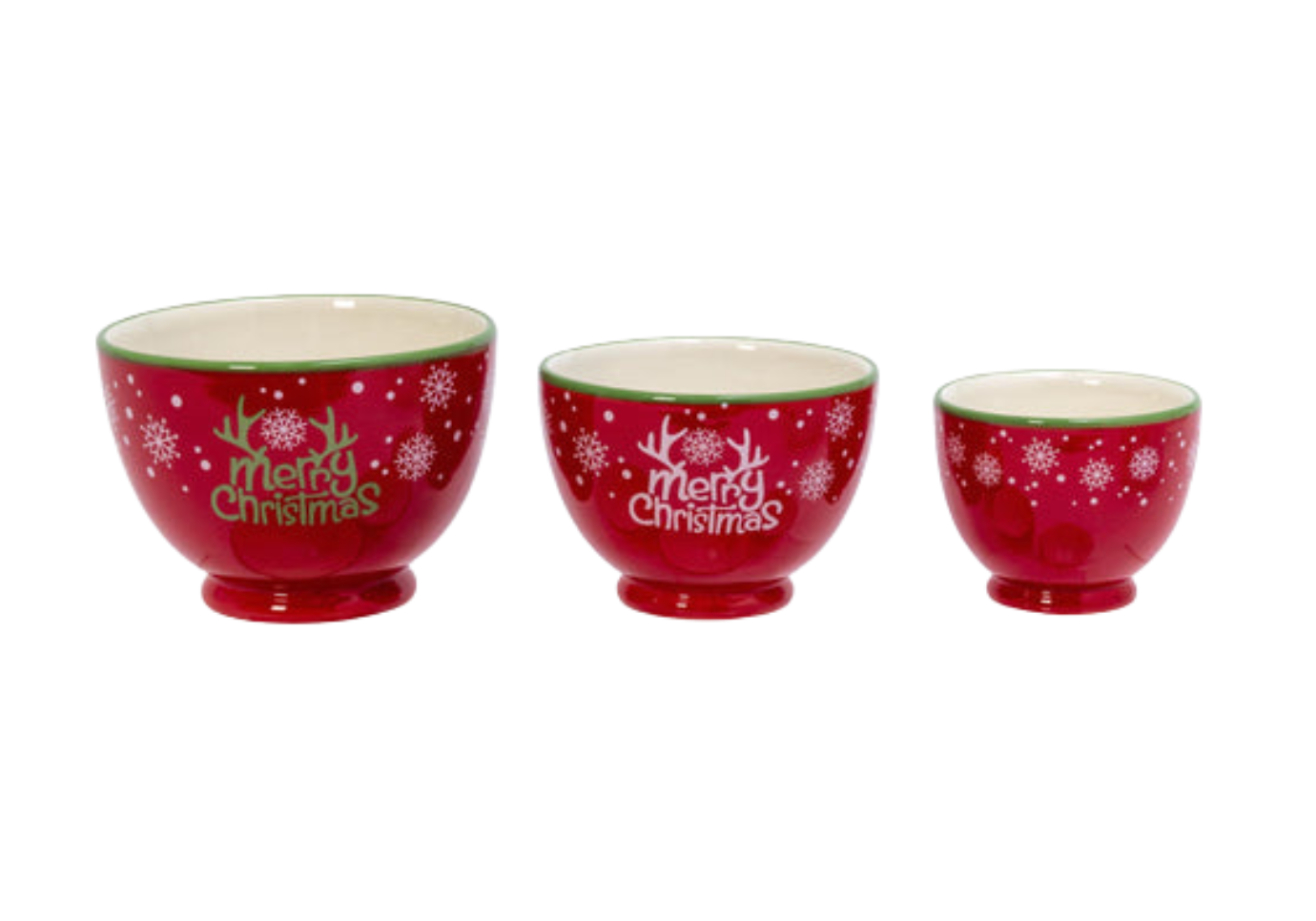 Botanero Redondo de Cerámica Rojo con Copos de Nieve - Simone