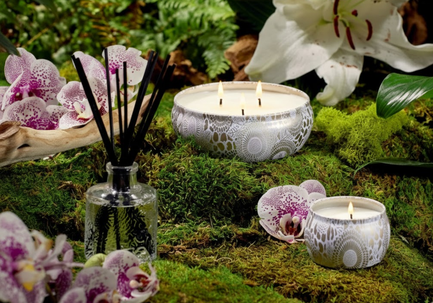 Vela Aromática Voluspa Mokara Orchid Envase Metalico 12 Oz