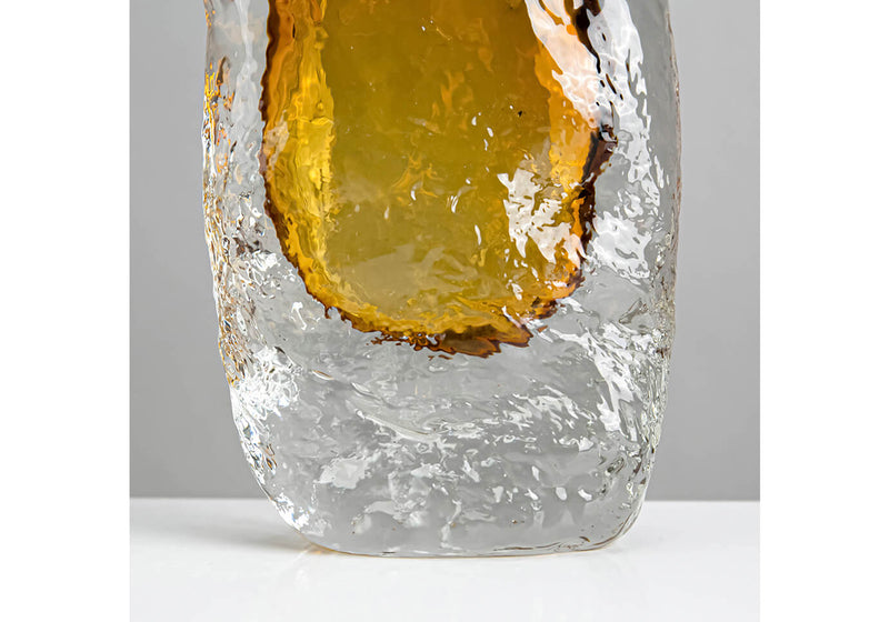 Florero Cristal Interior Anaranjado Textura Grande – Simone