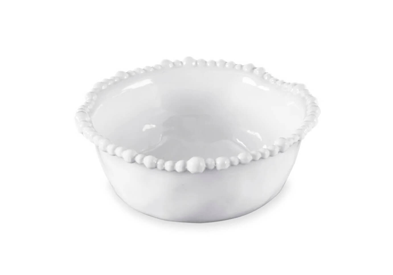 Bowl Redondo Melamina Blanco Borde Perlado