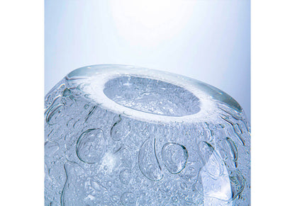 Florero Trompo de Cristal Burbujeante Grande