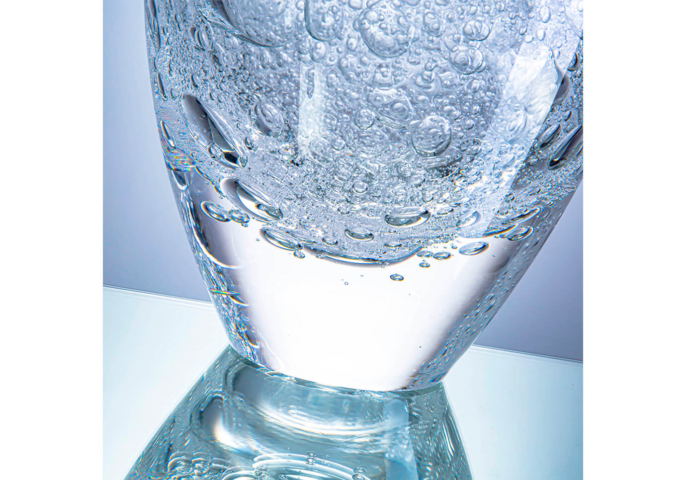 Florero Trompo de Cristal Burbujeante Grande