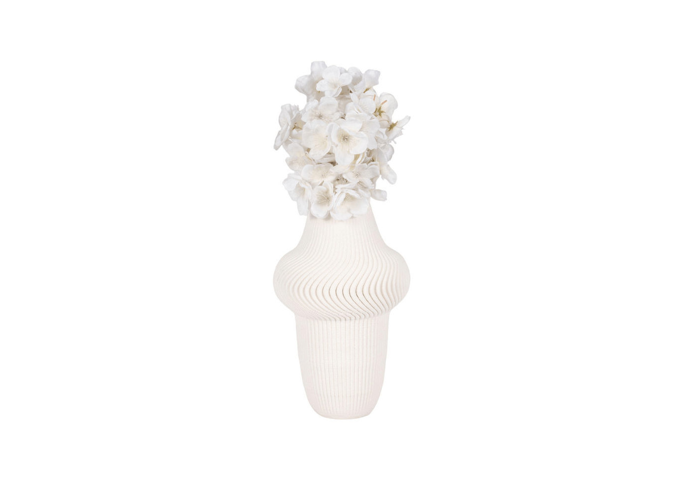 Florero de Cerámica Ivory con Borde Central