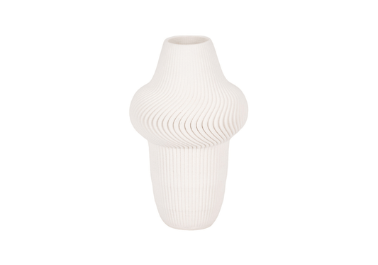 Florero de Cerámica Ivory con Borde Central