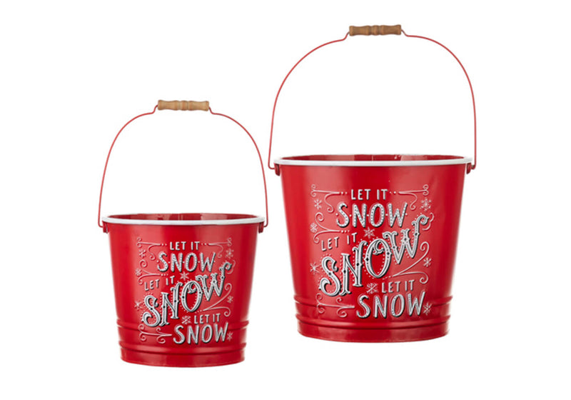 Cubeta de Aluminio Rojo Let it Snow