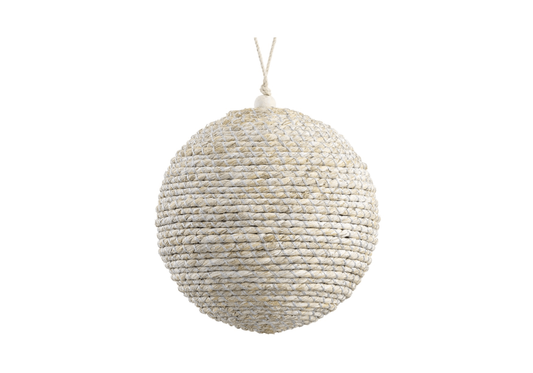 Esfera de Yute Beige con Hilo Plateado