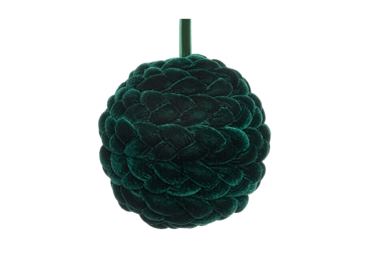 Esfera Trenzada de Terciopelo en Verde