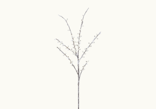 Rama de Berry Blanca con Hielo 86 cm