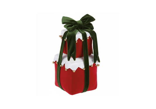 Regalos de Tela con Cascabeles y Moño Verde
