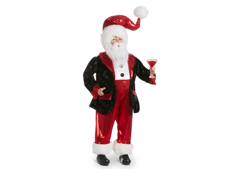 Santa de Traje y Copa 61 cm