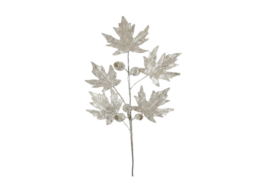 Rama de Maple Platino Escarchada y Berries 79cm