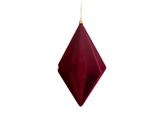 Esfera Rombo Terciopelo Rojo Liso