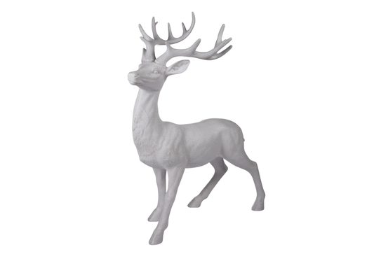Venado de Resina Blanco Parado