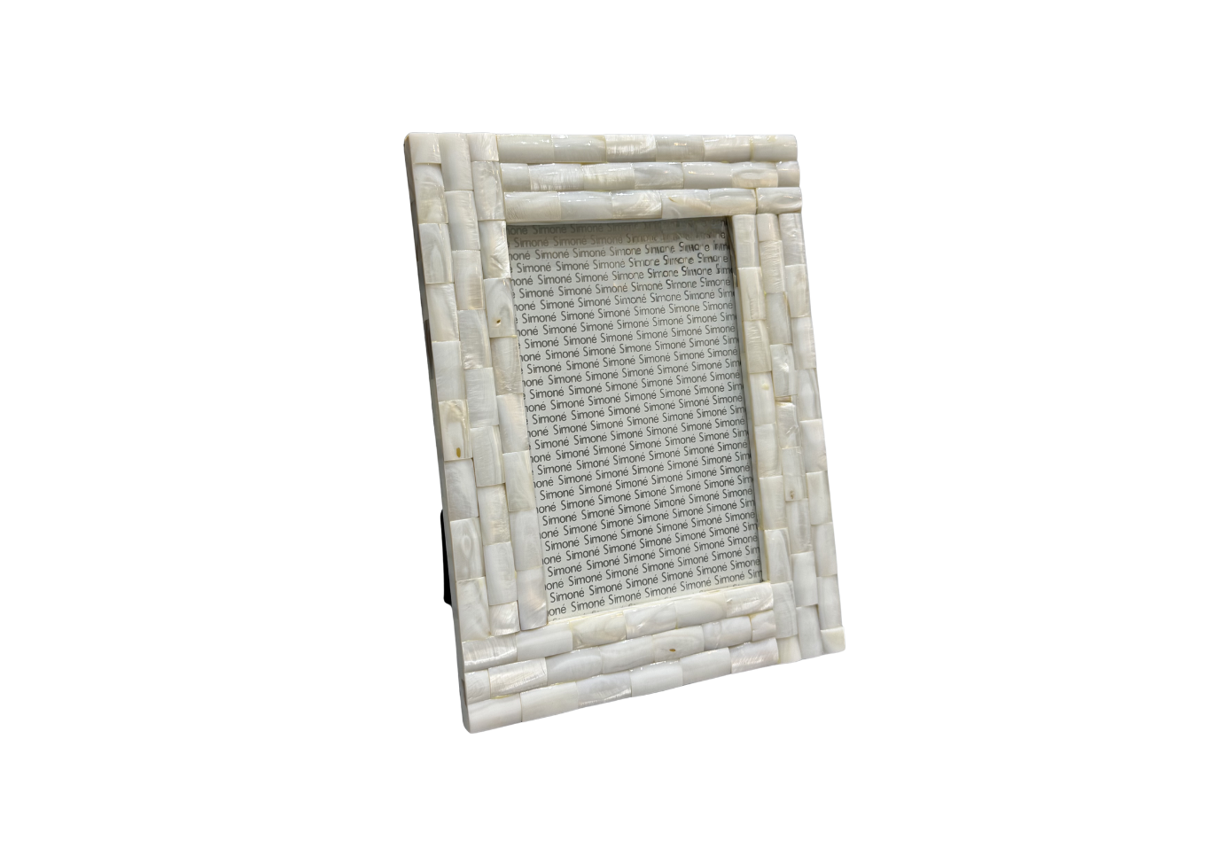 Portarretrato de Concha Beige con Rectangulos - Simone