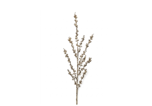 Rama de Berries Escarchada Champagne 86 cm