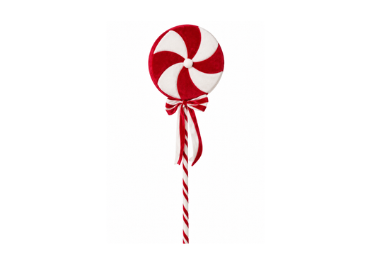 Paleta de Caramelo de Terciopelo en Rojo y Blanco