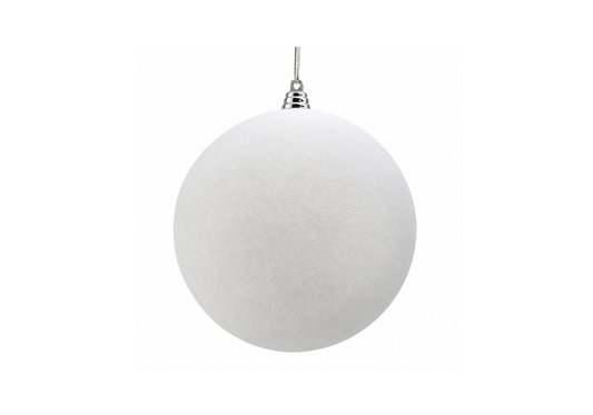 Esfera de Terciopelo Blanca 15 cm
