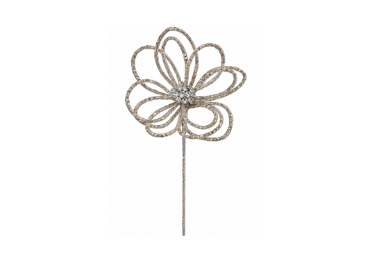 Silueta de Magnolia con Piedritas Plateadas 58 cm