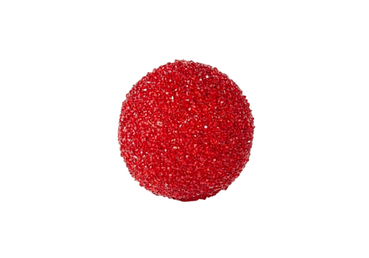 Esfera de Cuentas Transparentes Rojas