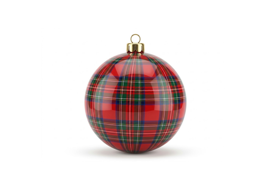 Esfera Roja con Cuadros Azul/Verde